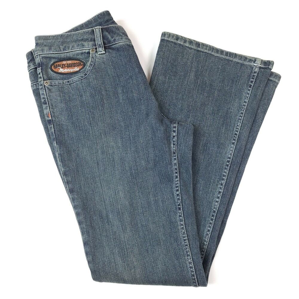 Womens Harley Davidson Jeans Bootcut 6 Blue Sporty Stretch